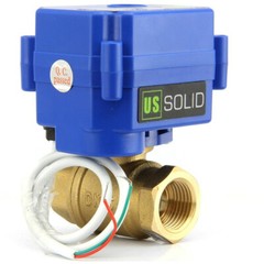 U.S. Solid 1″ NPT Motorized Ball Valve N/C 110/115/120/220/240 VAC 2-Wire Brass