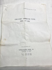 Thompson Equipment CTT-1000 Consistency Transmitter Tester TEC Model 1022