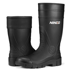 NINGO Men Steel Toe Waterproof Rain Boot Puncture & Slip Resistant Mud Work Boot