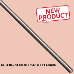 Stainless Steel Solid Round Stock 5/16″ x 6 Ft Length 303 Unpolished 72″ Rod NEW