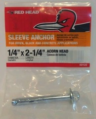 Red Head 1/4 in. × 2-1/4 in. Zinc-Plated Steel Acorn Nut Sleeve Anchor Lot Of 9