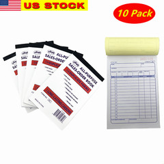 10 Pack Sales Book Order Receipt Invoice Carbonless Copy 50 Sets 4.25″ X 6.5″