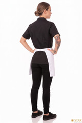 Four Way Apron 17 x 34 White 55% Cotton 45% Polyester Tie Strap Closure Washable