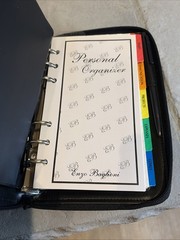 Vintage Enzo Baglioni Planner Binder Wallet With Pages Black Y2K Full Zip *READ*