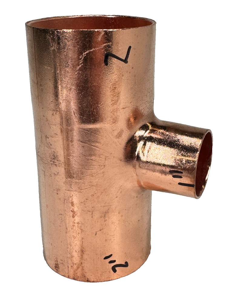 NIBCO Reducing Tee 2″ x 2″ x 1″ CTS C x C x C Solder Joint Copper Sweat Fitting