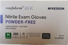 McKesson Confiderm 3.5C Exam Glove Powder Free MEDIUM 14-6976C 200 per Box