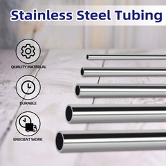 1 Inch (25mm) OD Round Metal Pipe, 304 Stainless Steel Tubing, 1″ OD, Silver