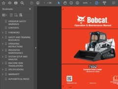 BOBCAT T450 COMPACT TRACK LOADER OPERATORS SERVICE REPAIR SHOP MANUAL PDF USB