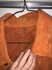LRG 70s Leather Welding Jacket Anchor Brand 865 Orange Vintage Jacket Fireproof
