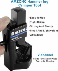 Durable Hammer Lug Crimper for Battery and Welding Cables – 1.4 lbs Light Weight