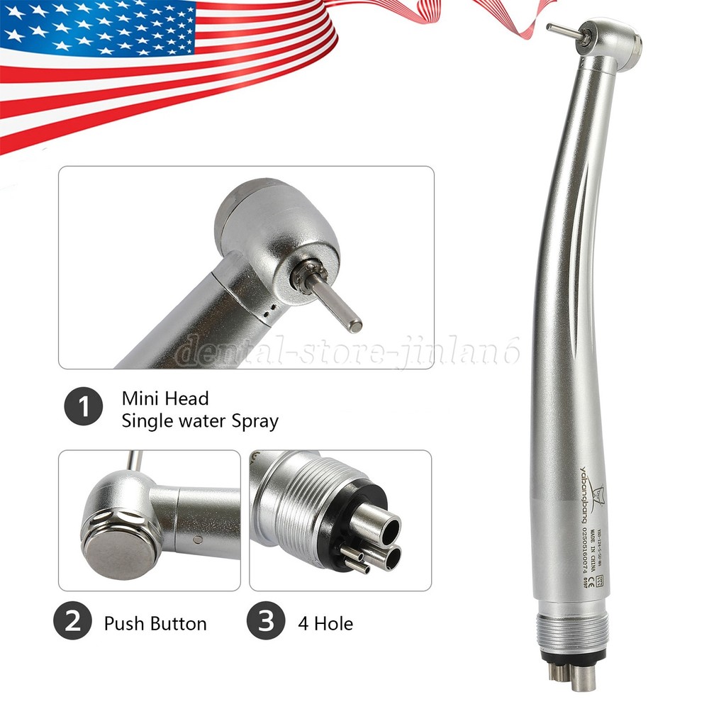 Mini Head Dental High Speed Handpiece One Water Spray Air Turbine M4 4 Holes