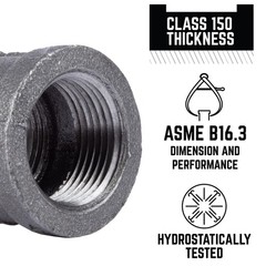 BK Products 1 in. FPT x 1 in. Dia. FPT Black Malleable Iron Coupling (Pack of 5)