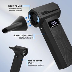 Compressed Air Duster, 110000RPM Electric Air Blower with 4-Speed Adjustable …
