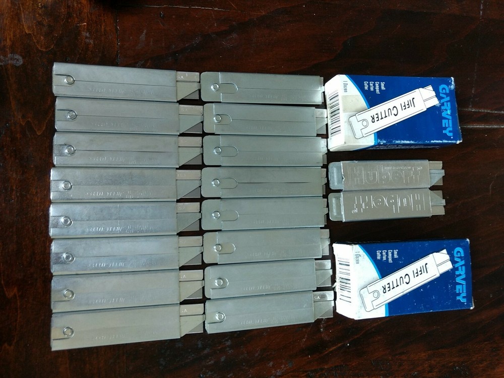 Lot of 16 GARVEY JIFFY RAZOR BLADE CUTTER POCKET KNIFES & 2 HUBERT