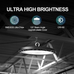 20Pack 200W UFO LED High Bay Light with Hook & Cable for Gym Factory Barn Garage