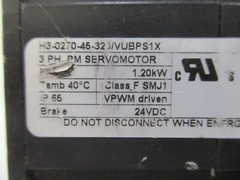 Jetter JH3-0320-35-4RVBPS-AC5L1 Servo Motor 4500-RPM 1.2KW 320V 4.71A 3.25Nm