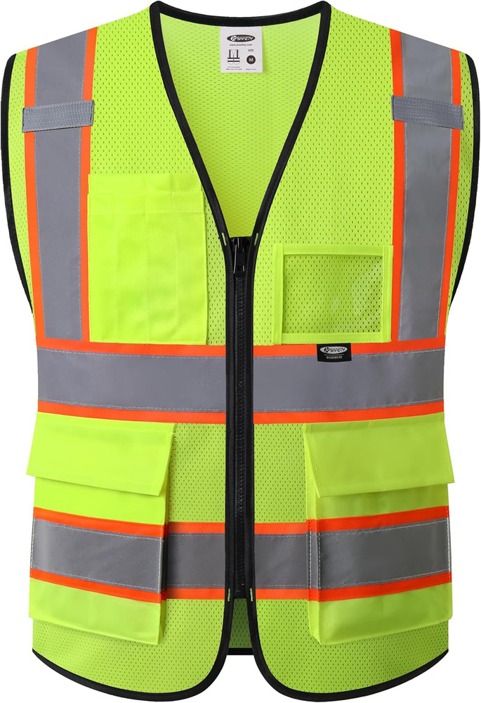 Safety Vest for Men Women Hi Vis Reflective Vest with Pockets and Zipper High Vi