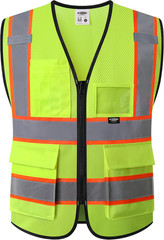 Safety Vest for Men Women Hi Vis Reflective Vest with Pockets and Zipper High Vi