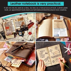 Leather Journal Notebook – Genuine Journals for 5×7.1, Dark Brown