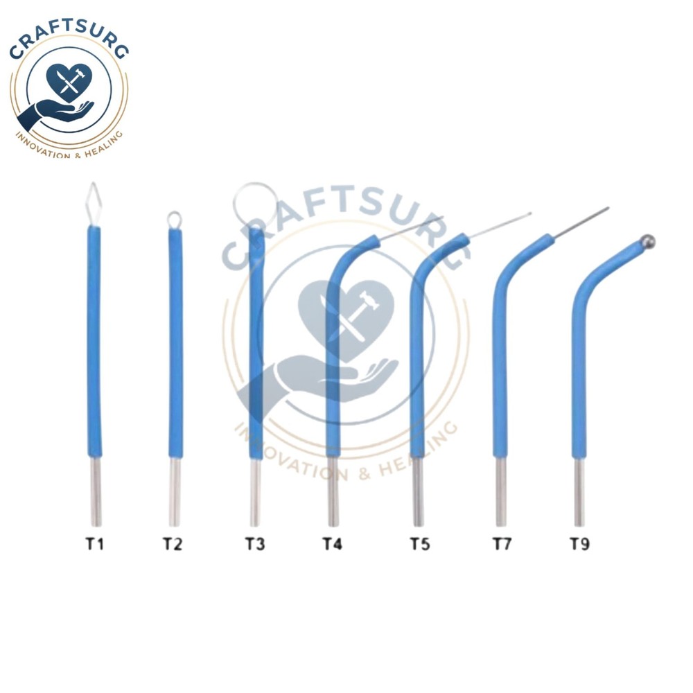 Art-E1 Series 7-Piece Tip Set – T1-T9 for Electrosurgery Units
