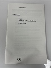 TEKTRONIX P6117 200Mhz 10x Passive Prob 070-9279-00 Instruction Guide Manual