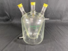 CHEMGLASS 1000mL 3-Neck 24/40 European Style Taper Jacketed Flask CG-1576-08