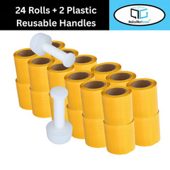 5″ x 1000′ 80 Gauge Cast Narrow Banding Stretch Wrap Yellow Shrink Film 24 RLS