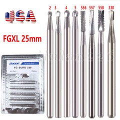 Dental Surgical Length Burs 1-5 556/7 Round Tungsten Carbide 25mm FG SL FG SURG