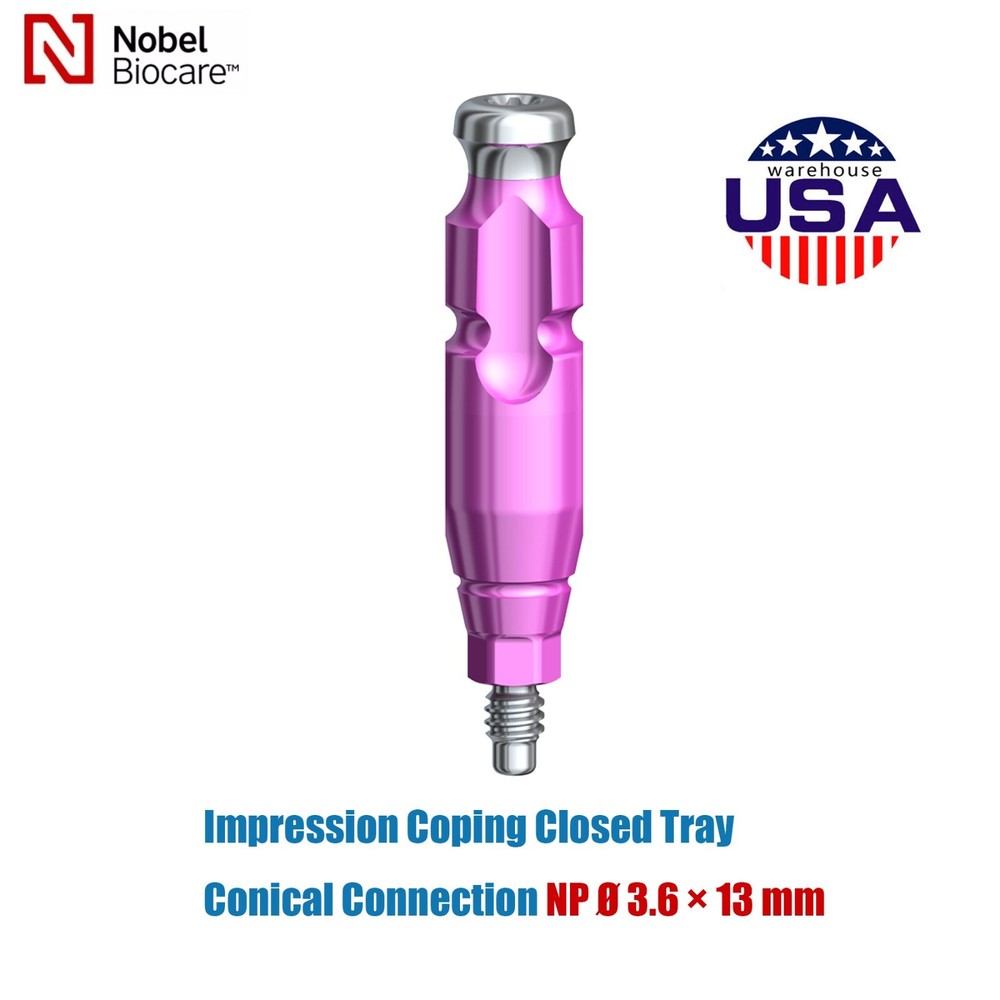 Nobel Biocare Titanium Impression Coping Close Tray NP/RP Ø3.6/5.0/6.0mm H9/13mm