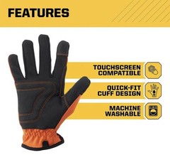 Firm Grip Work Gloves X-Large 3 Pack Utility Safety Durable Padded Knuckles Grip