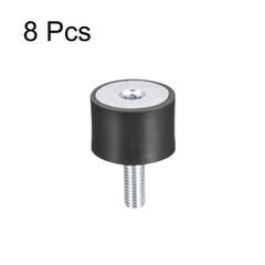 8pcs Rubber Mount M8 Male/Female Vibration Isolator Shock Absorber D30mmxH20mm