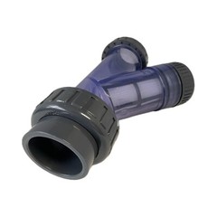 Sch 80 Clear PVC 1 Inch True Union Y Strainer with Socket Ends
