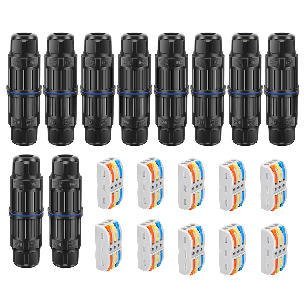 10PCS Waterproof Junction Box 3Way Electrical Cable Wire Connector for AWG 28-12