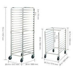 VEVOR 10/20 Sheet Commercial Bun Pan Rack Kitchen Aluminum Baking Racks Wheel