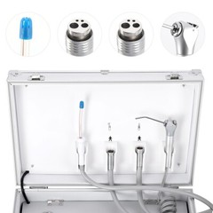 Unidad de entrega dental portátil compresor de aire succión jeringa triple 4hoyo