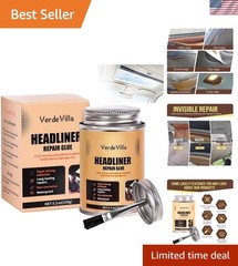 Non-Toxic Fabric Adhesive – Stronghold Headliner Repair Glue with Built-in Brush