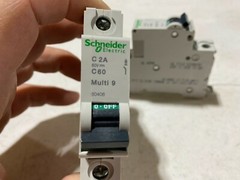 2x Schneider Electric C60 Multi 9 Circuit Breakers 2A 60V 1-Pole NOS