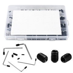 440Pcs 22 Sizes,4#-40 to 1/4″-20 Standard SAE Allen Head Socket Hex Grub Screw A