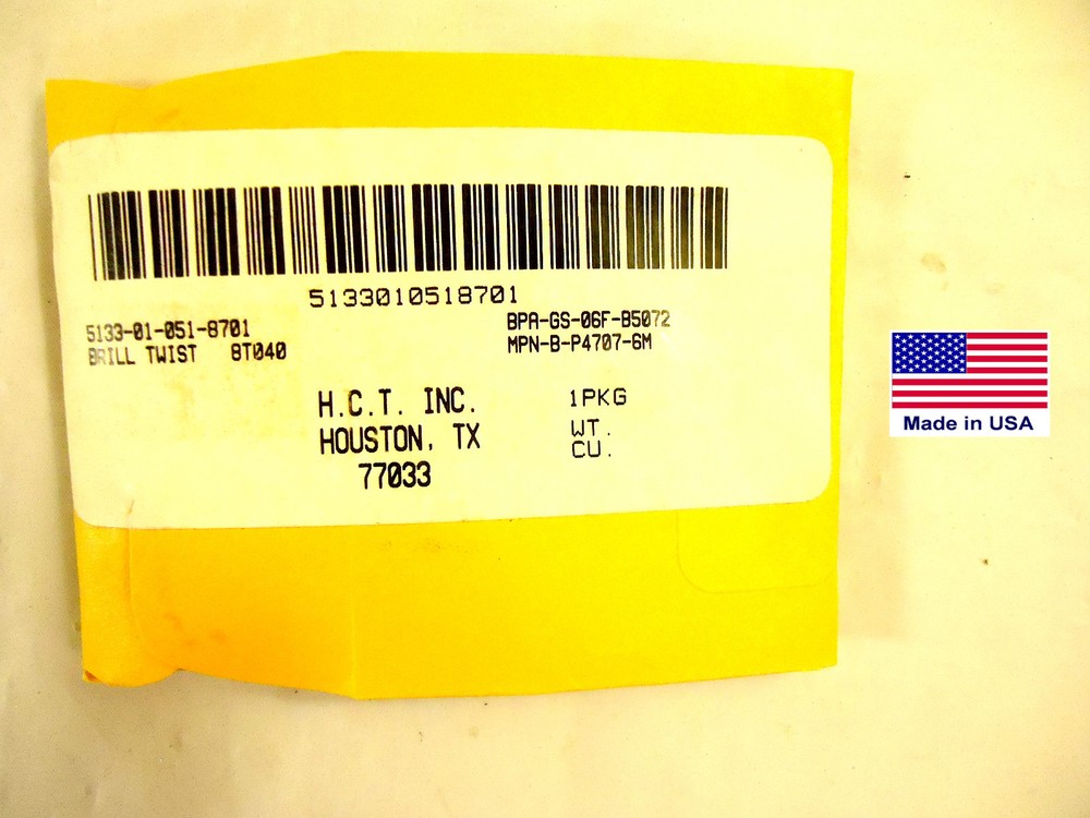 Threaded Drill Bits, Size 1/4″, 1/4″-28 Thread, OAL 2-7/16″, HSS,12 pcs, New.