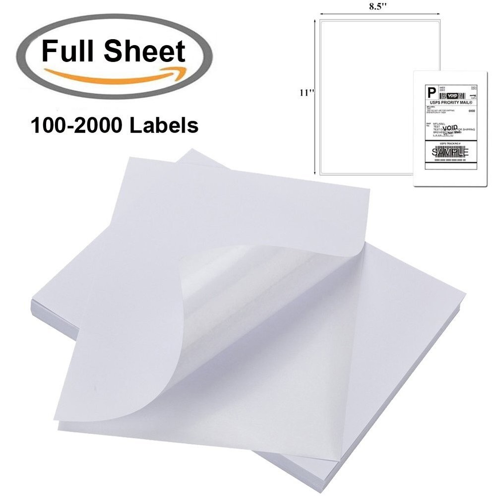 100-2000 Full Sheet Shipping Labels 8.5″x11″ Self Adhesive Laser inkjet Printer