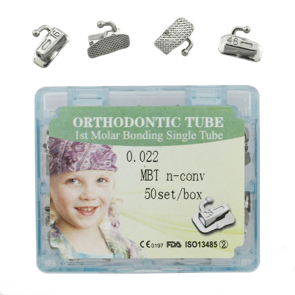 50 Set Dental Orthodontic Buccal Tubes 1st 2nd Molar 022 Roth MBT Mesh Base