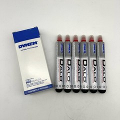 Dykem 26023 Dalo Metal Marker Red Medium Steel Ball Tip Industrial Pack of 6