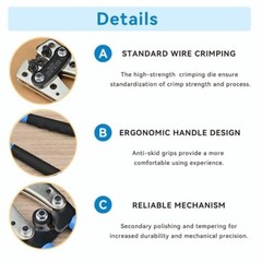 6-50mm² Cable Lug Crimping Tools Hand Electrician Pliers Crimper Wire Cable