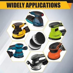 Giwiemi 4 Pack Orbital Sander Foam Pad 5 inches x 5 x 0.5 inches, Black