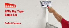 Goldblatt Banjo-Dry Tape Set Drywall Taping Tools w/10″ Blue Steel Taping Knife