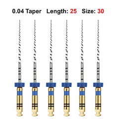 Rotary Files Root Canal File .04 25mm #30 “Blue” 6/Pk Nickel Titanium NiTi