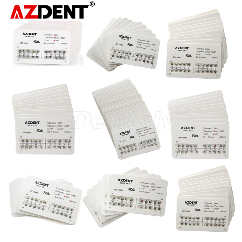 Dental Orthodontic Brace Brackets Mini Standard Roth MBT 022/018 Hooks 3/345