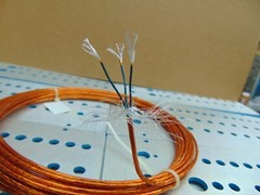 Vintage 10 feet 24 AWG Shielded Silver plated copper Kapton Wire 3 Twisted SPC