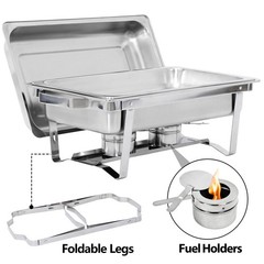 6 Pack Stainless Steel Chafer Chafing Dish Sets Catering Food Warmer 8 QT
