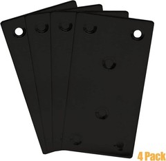 4pcs Metal Flat Straight Brace Bracket, 4” x 2” (L x W), Black | Stainless St